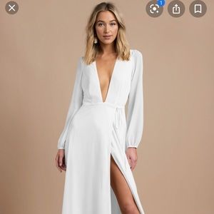 White Long Sleeve Wrap Dress